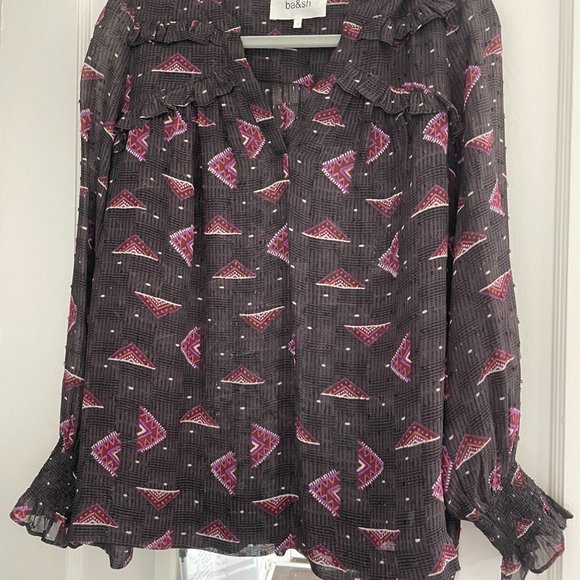 NWT BA&SH Lady Top Cathel Blouse in Carbon S NWT - Picture 2 of 4